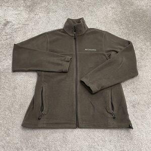 Columbia Steens Mountain Fleece Jacket Mens Small Brown Full Zip Outdoor Hiking